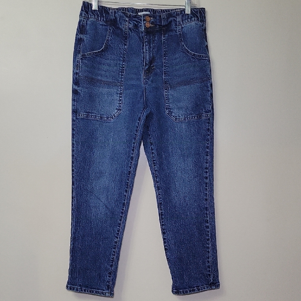 Kensie Jeans Women 8/29 Retro Luxe Stretch High Rise Relaxed Straight Leg Denim